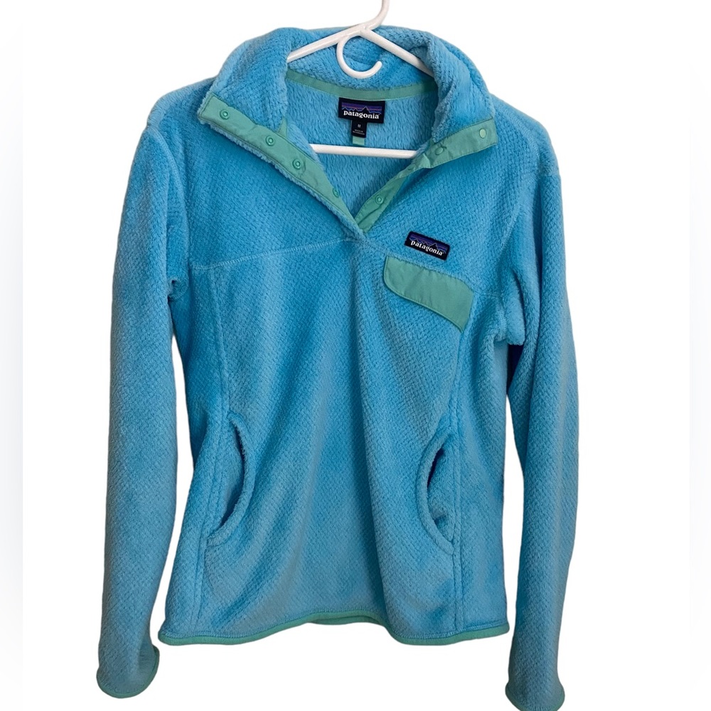 Patagonia Re Tool Snap Pullover Fleece Size Medium EUC Beautiful Baby Blue